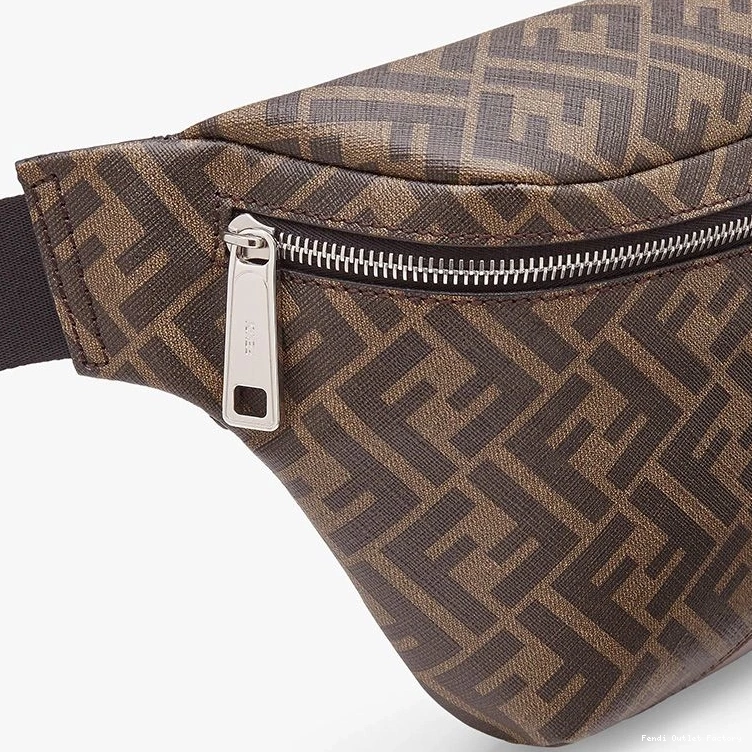 Affordable HOT In Coffee Motif Bag Belt Brown Fendi Fabric FF 0722